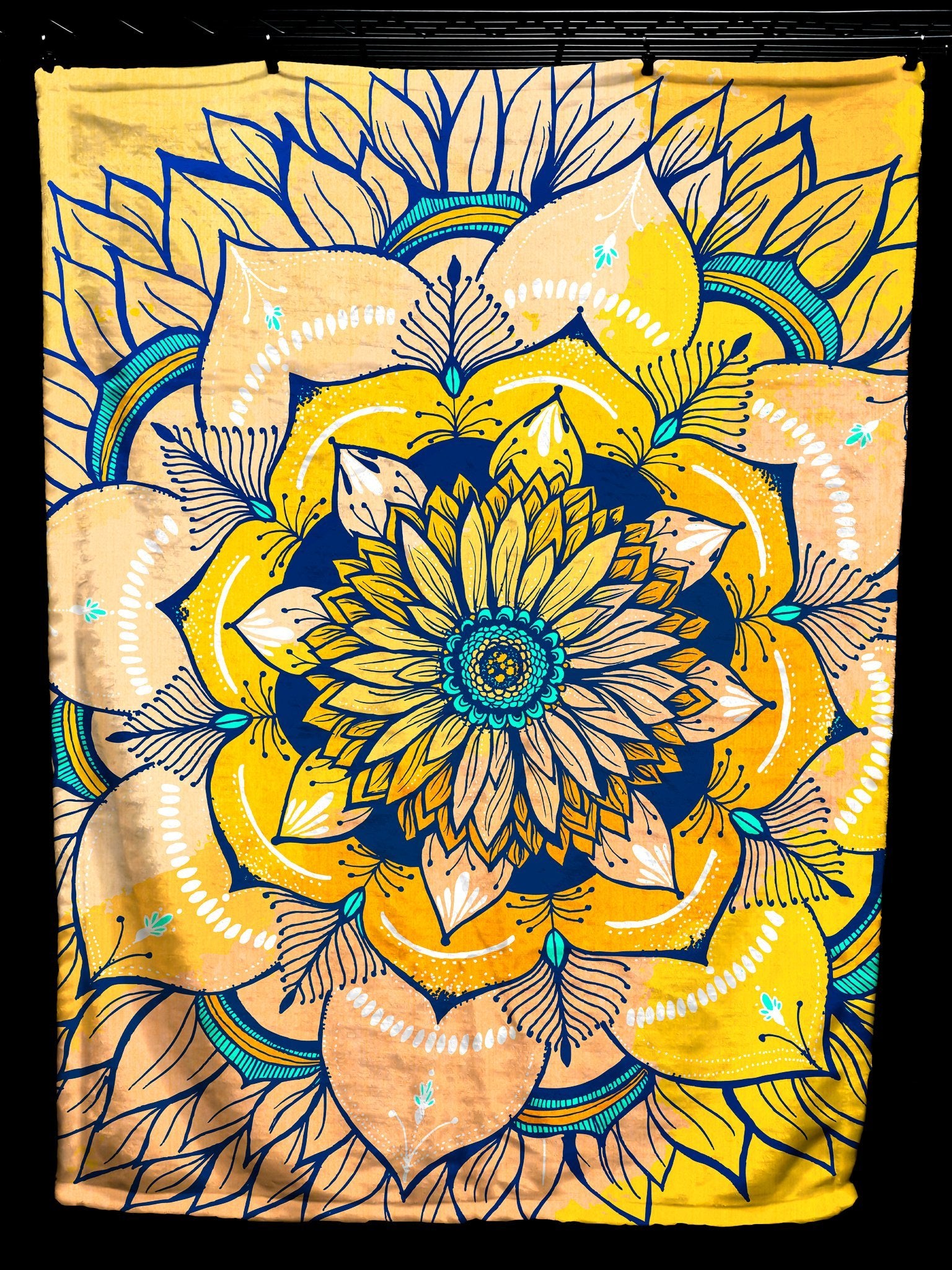 Sunflower Mandala Baby Blanket Baby Blanket Electro Threads 