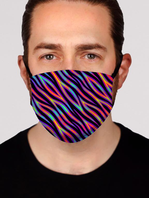 Technicolor Stripes Face Masks Electro Threads 