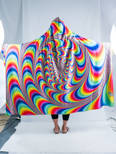 Trippy Spiral Hooded Blanket Hooded Blanket Electro Threads