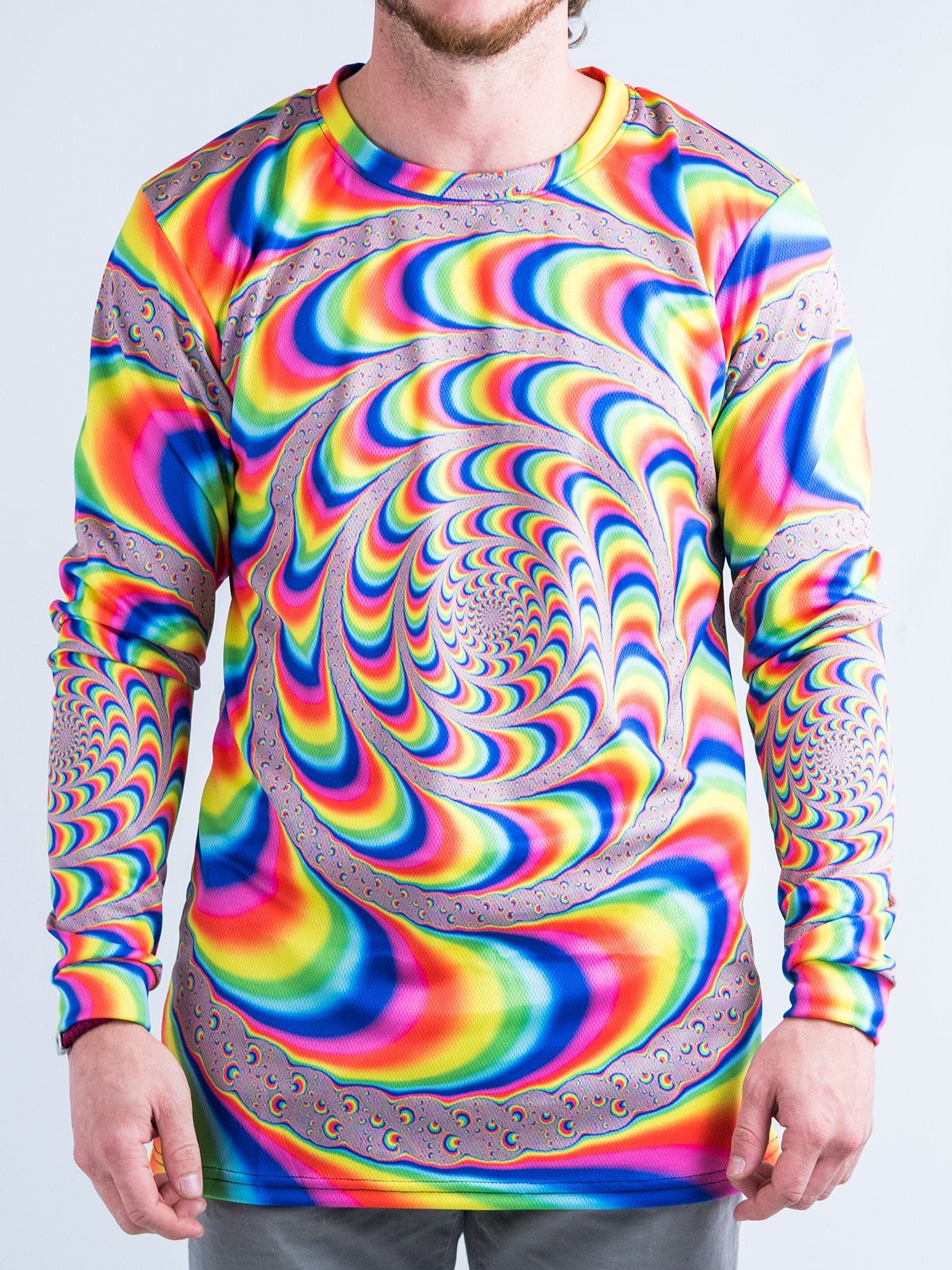 Trippy Spirals Vented Long Sleeve Shirt