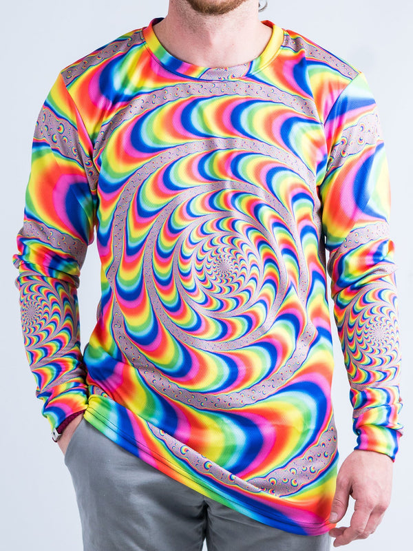 Trippy Spirals Vented Long Sleeve Shirt - Electro Threads
