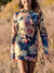 Vintage Flowers Hooded Dress Hoodie Dress T6 