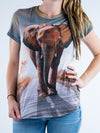 Walking with Elephants Women's Crew T-Shirts T6