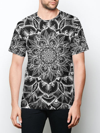 Yin Mandala (Black) Unisex Crew T-Shirts Electro Threads