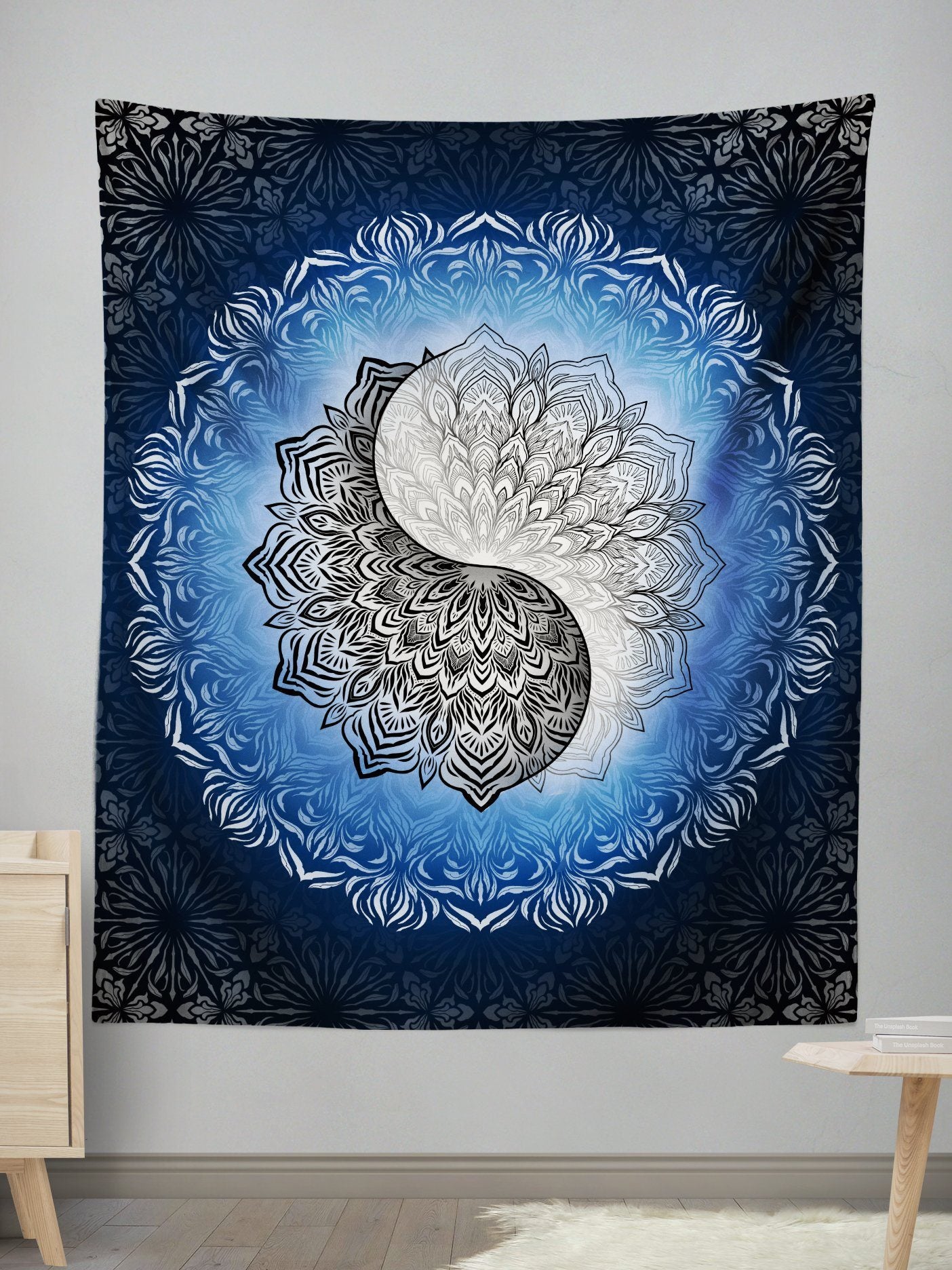 Yin Yang Mandala Wall Tapestry Tapestry Electro Threads 